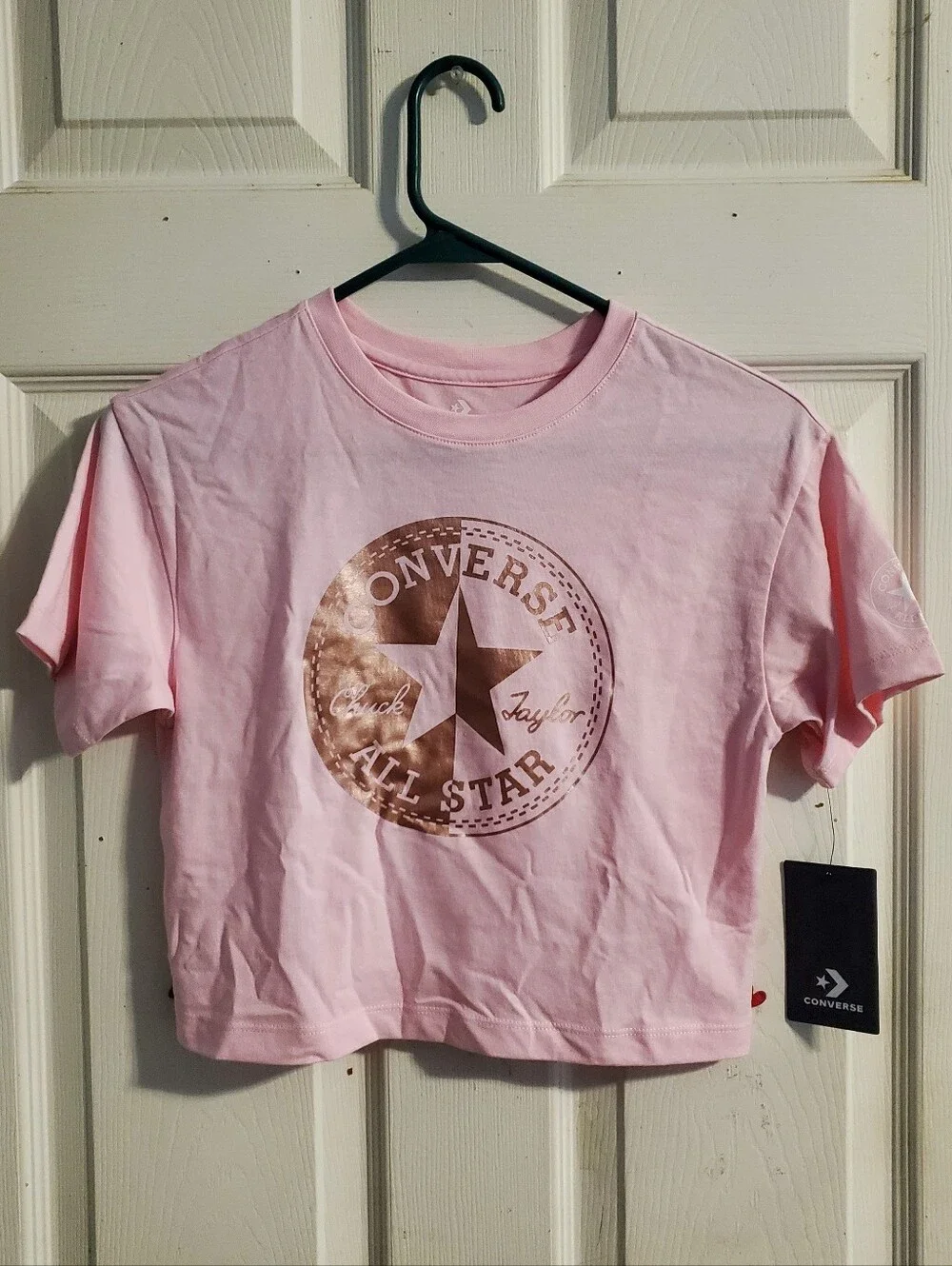 5 for $25 | NWT Converse Big Girls Cherry Blossom Boxy Rose Gold Logo Tee